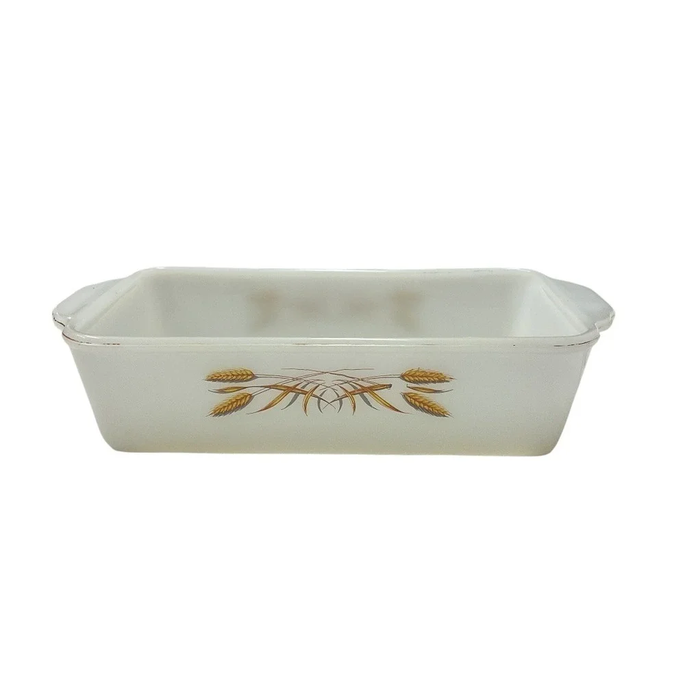 Fire King Golden Sheaves of Wheat 409 Baking Dish Casserole Golden Wheat